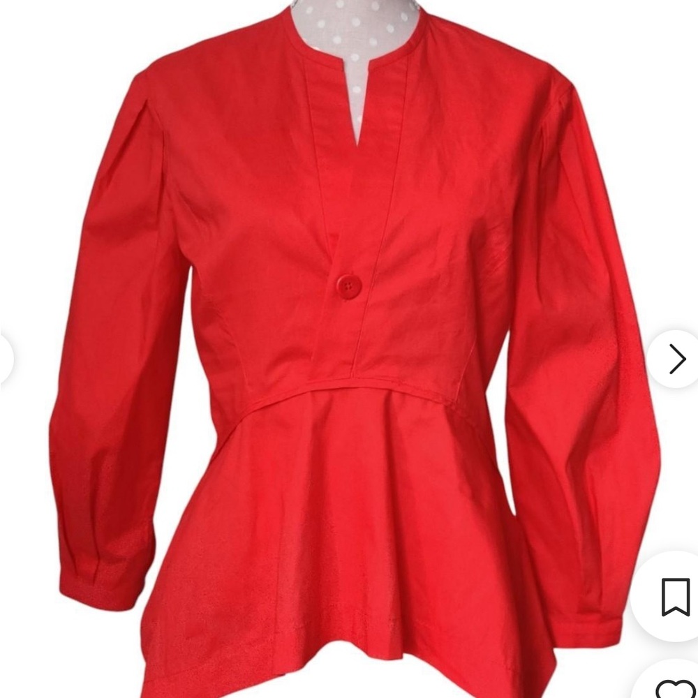 Proenza Schouler NWT Red Poplin Structured Blouse